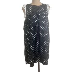 Ann Taylor Black and White Polka Dot Lined Dress SZ L‎